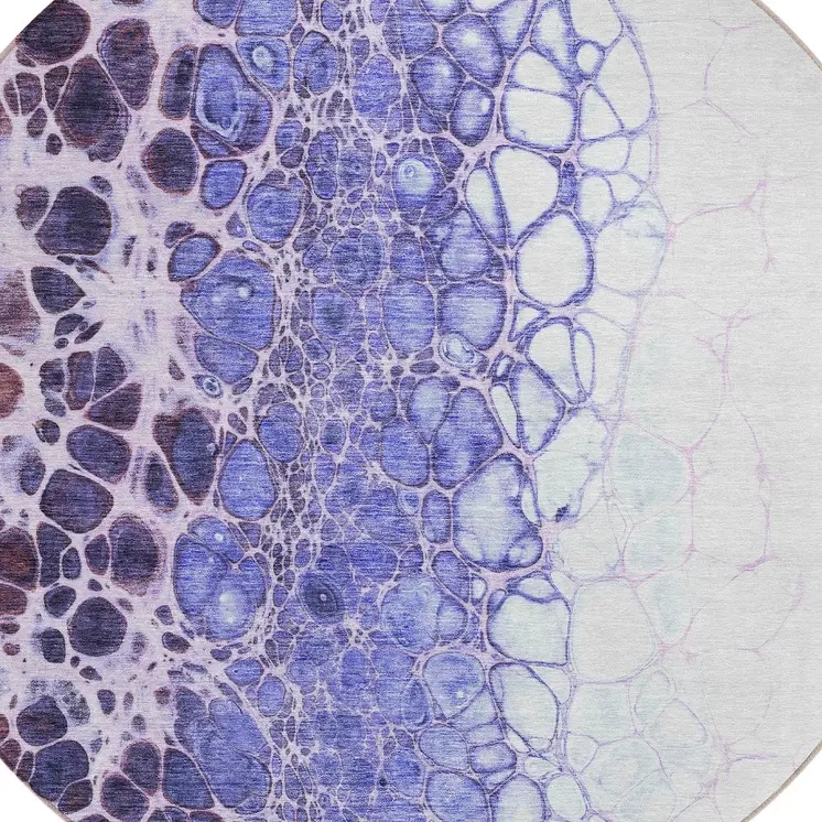 8' Purple Lilac And Eggplant Round Abstract Washable Indoor Outdoor Area Rug