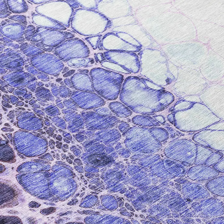 8' Purple Lilac And Eggplant Round Abstract Washable Indoor Outdoor Area Rug