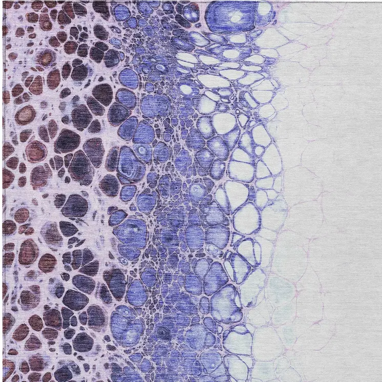 8' X 10' Purple Lilac And Eggplant Abstract Washable Indoor Outdoor Area Rug