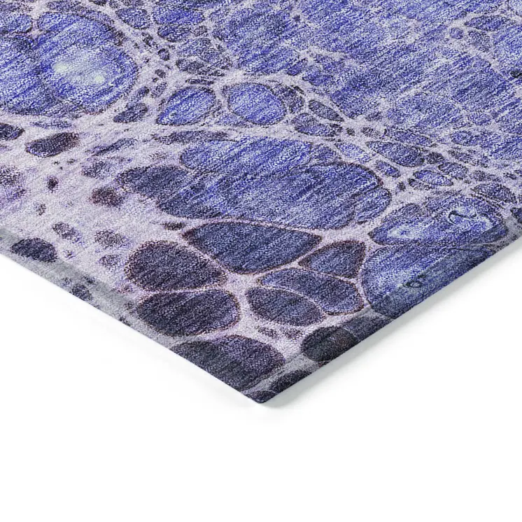 8' X 10' Purple Lilac And Eggplant Abstract Washable Indoor Outdoor Area Rug
