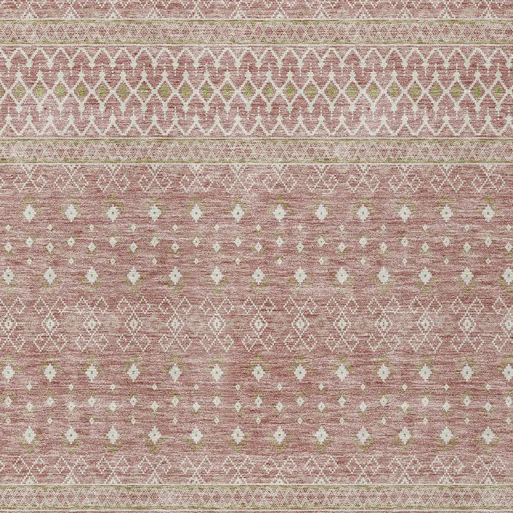 8' X 10' Blush Gold And Ivory Tribal Washable Indoor Outdoor Area Rug