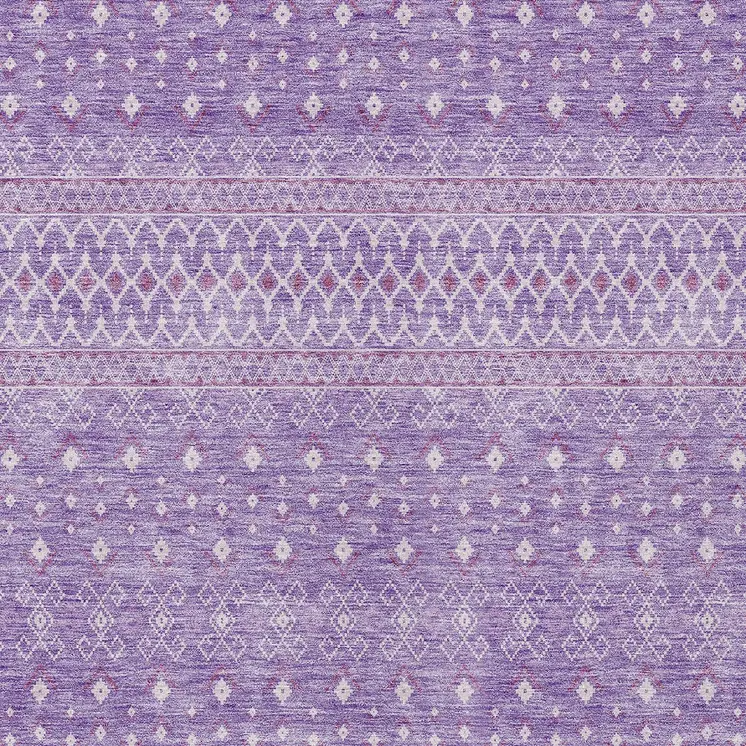 3' X 5' Lavender And Purple Tribal Washable Indoor Outdoor Area Rug