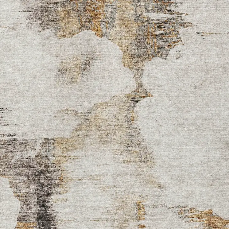 8' X 10' Beige Ivory And Taupe Abstract Washable Indoor Outdoor Area Rug