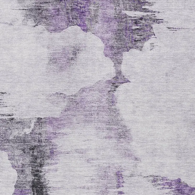 5' X 8' Purple Lavender And Gray Abstract Washable Indoor Outdoor Area Rug