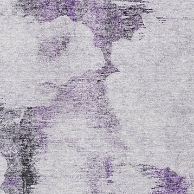 10' X 14' Purple Lavender And Gray Abstract Washable Indoor Outdoor Area Rug