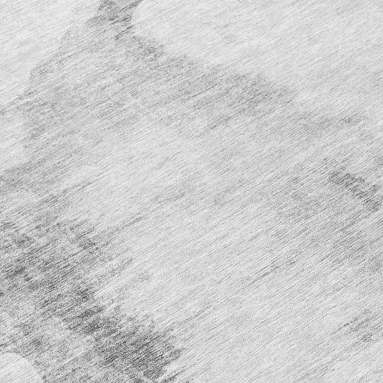 8' Silver Gray And Pewter Round Abstract Washable Indoor Outdoor Area Rug