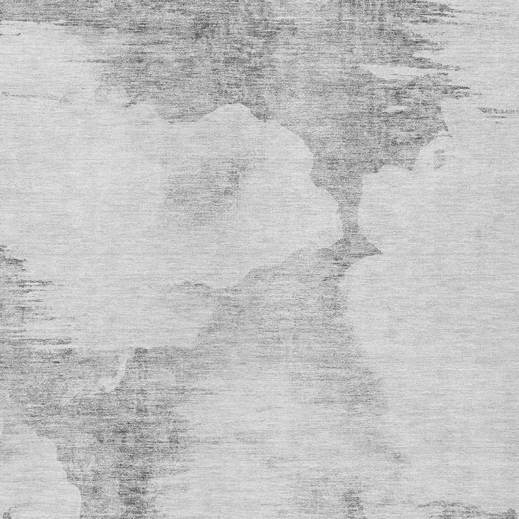 8' X 10' Silver Gray And Pewter Abstract Washable Indoor Outdoor Area Rug
