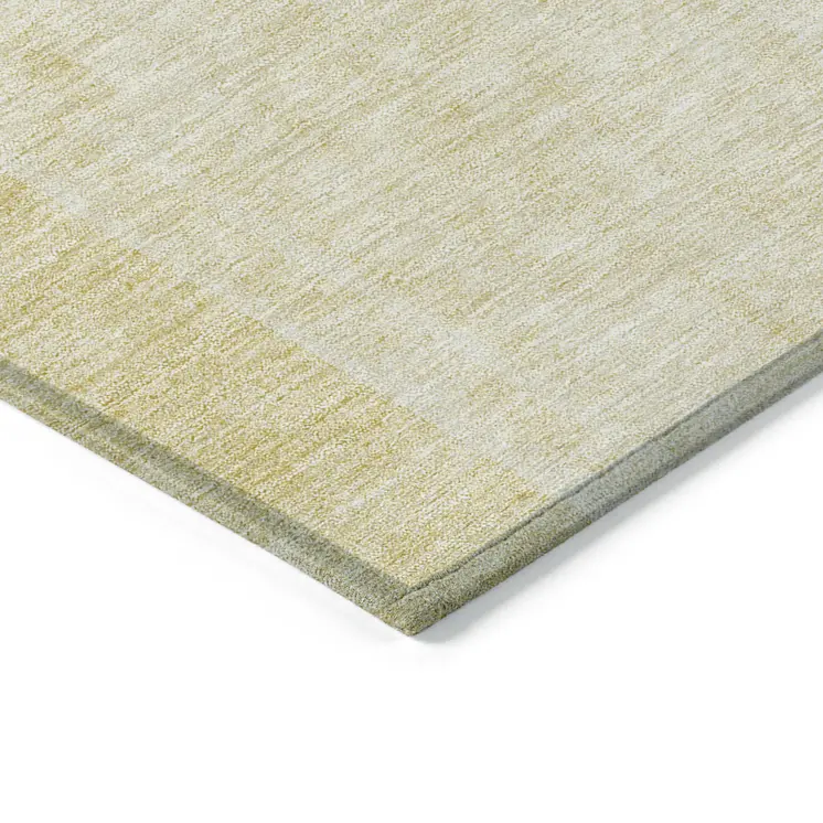 5' X 8' Gold Ivory And Yellow Geometric Washable Indoor Outdoor Area Rug
