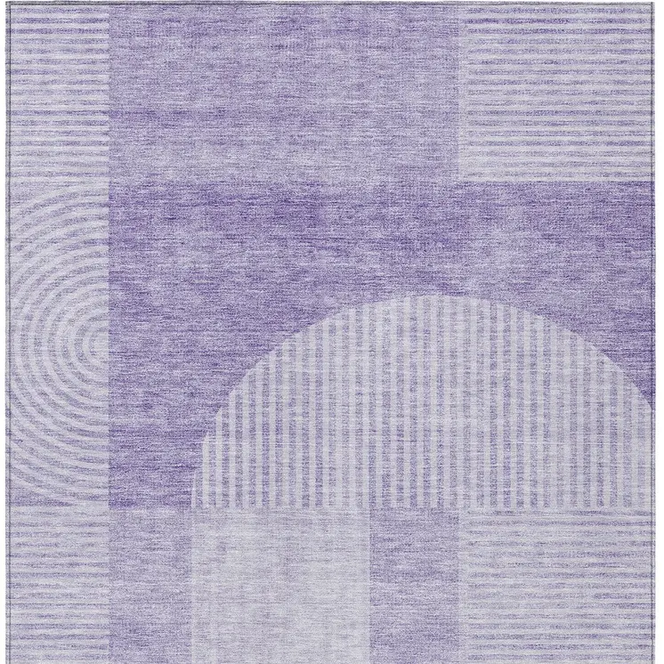 5' X 8' Lavender And Purple Geometric Washable Indoor Outdoor Area Rug