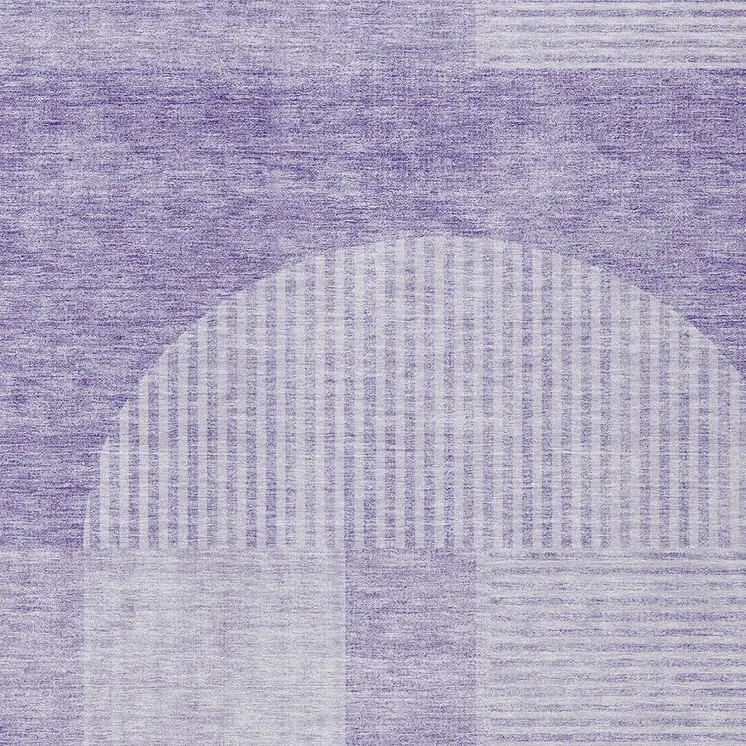 9' X 12' Lavender And Purple Geometric Washable Indoor Outdoor Area Rug