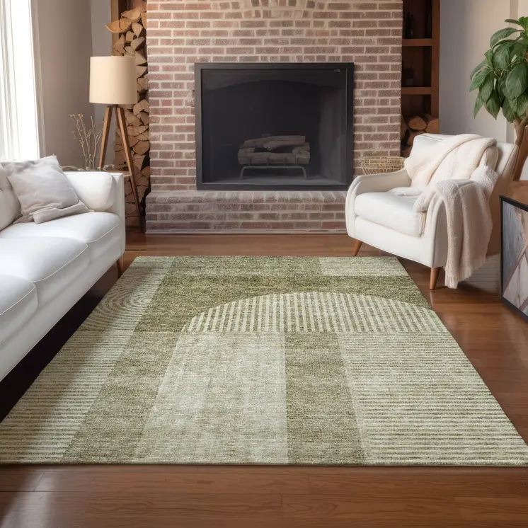 9' X 12' Taupe Beige And Tan Geometric Washable Indoor Outdoor Area Rug