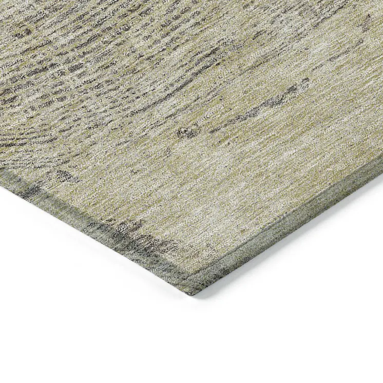 3' X 5' Beige Taupe And Gray Abstract Washable Indoor Outdoor Area Rug