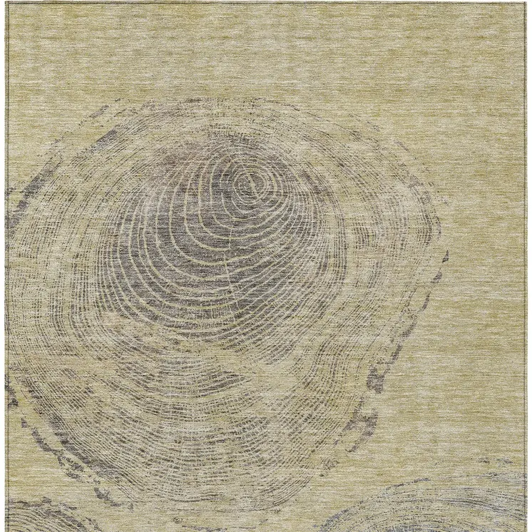 9' X 12' Beige Taupe And Gray Abstract Washable Indoor Outdoor Area Rug