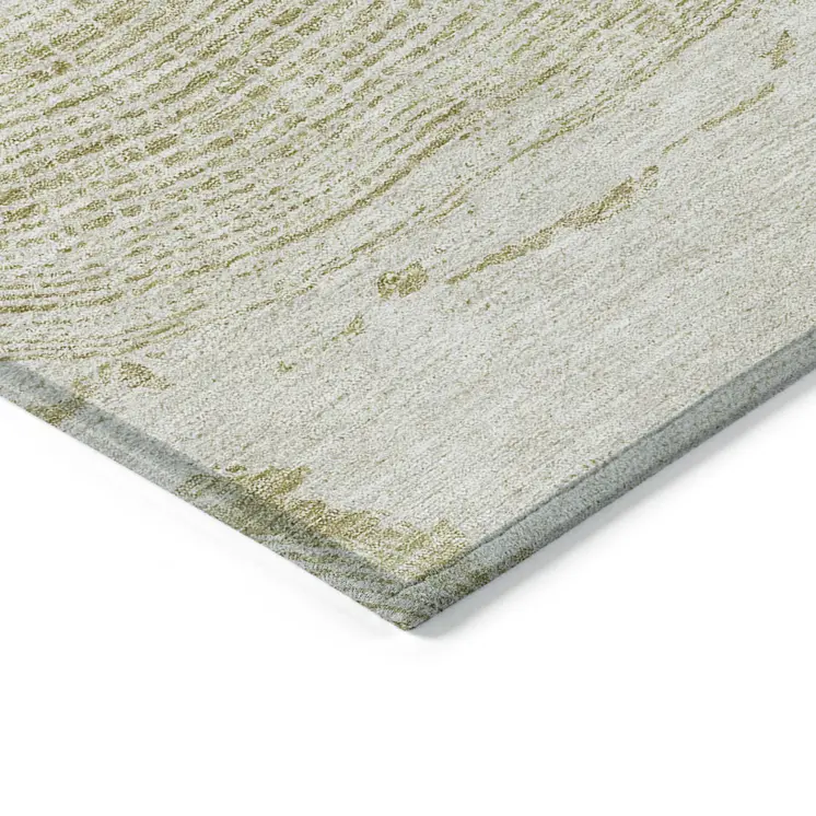 8' Khaki Beige And Taupe Round Abstract Washable Indoor Outdoor Area Rug