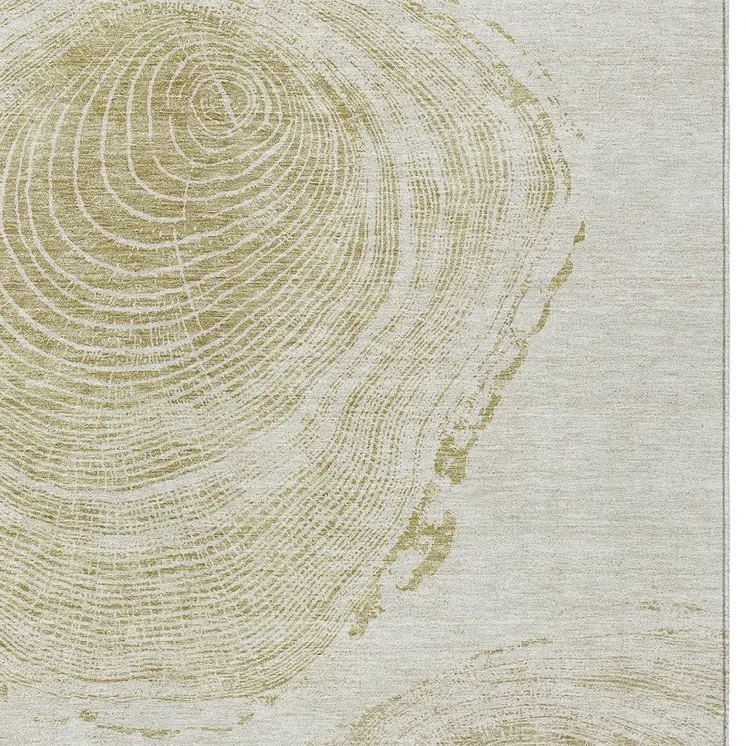 10' X 14' Khaki Beige And Taupe Abstract Washable Indoor Outdoor Area Rug
