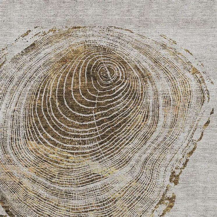 3' X 5' Taupe Gray And Brown Abstract Washable Indoor Outdoor Area Rug