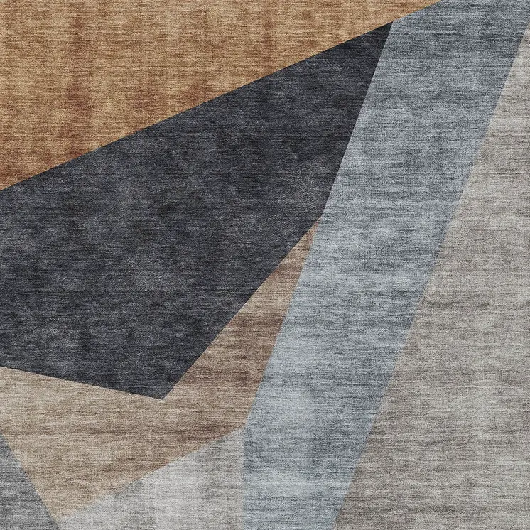 8' X 10' Taupe Beige And Gray Abstract Washable Indoor Outdoor Area Rug