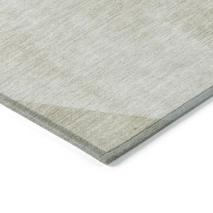9' X 12' Beige Khaki And Taupe Abstract Washable Indoor Outdoor Area Rug