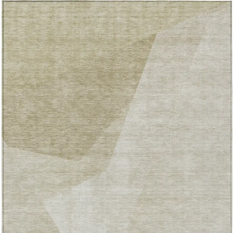 10' X 14' Beige Khaki And Taupe Abstract Washable Indoor Outdoor Area Rug