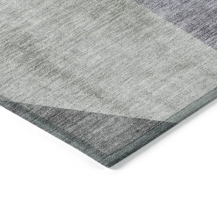 5' X 8' Sage Green And Charcoal Abstract Washable Indoor Outdoor Area Rug