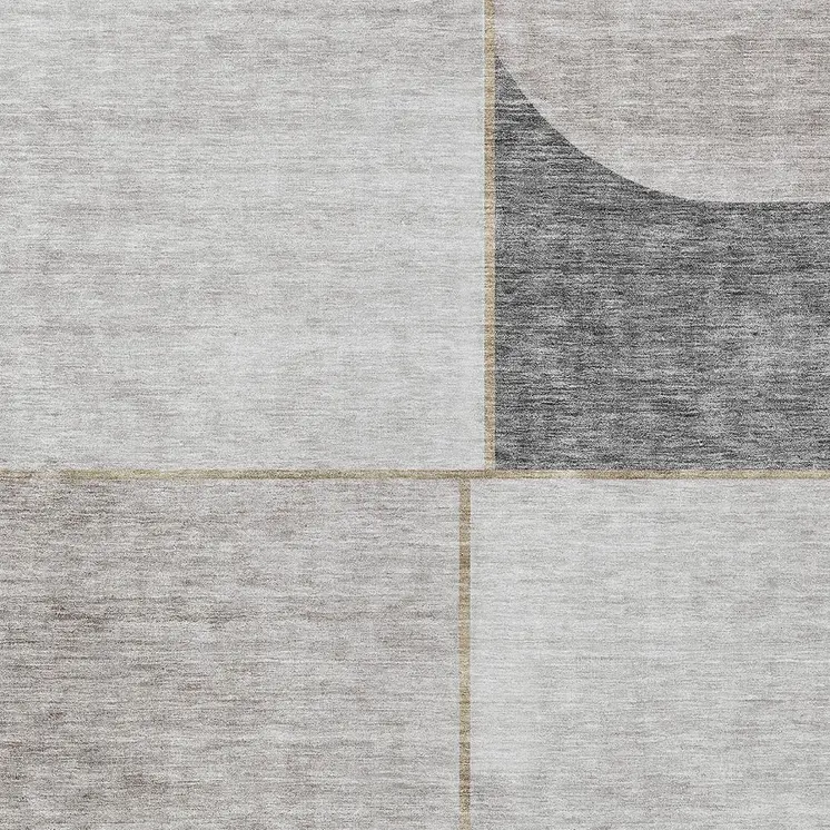 5' X 8' Taupe Beige And Gray Abstract Washable Indoor Outdoor Area Rug