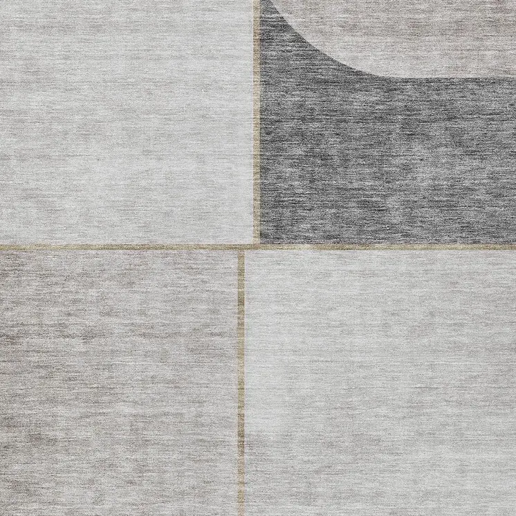 8' X 10' Taupe Beige And Gray Abstract Washable Indoor Outdoor Area Rug