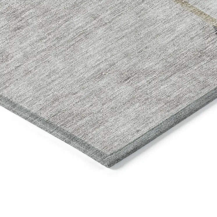 9' X 12' Taupe Beige And Gray Abstract Washable Indoor Outdoor Area Rug