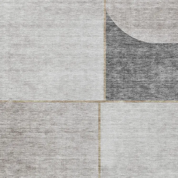 9' X 12' Taupe Beige And Gray Abstract Washable Indoor Outdoor Area Rug