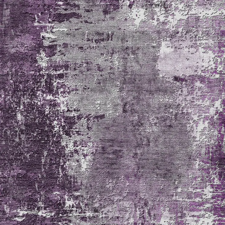 8' X 10' Eggplant Purple And Lavender Abstract Washable Indoor Outdoor Area Rug