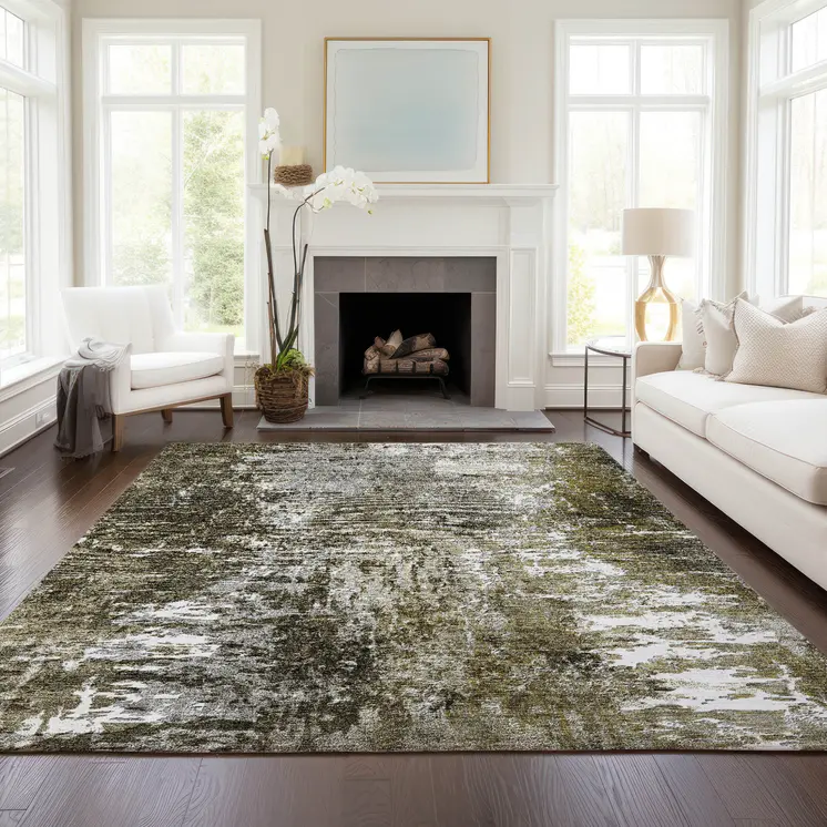 9' X 12' Taupe Brown And Gray Abstract Washable Indoor Outdoor Area Rug