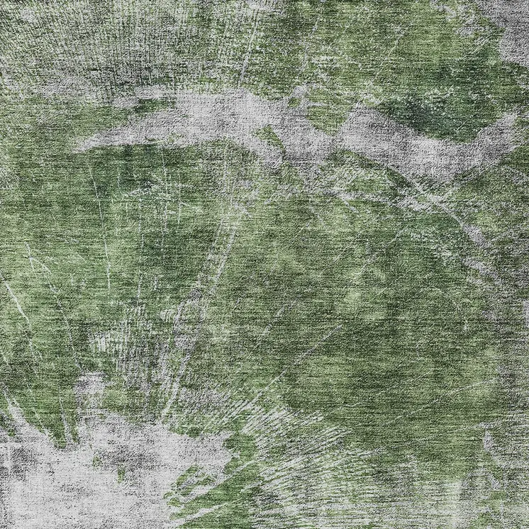 8' X 10' Green And Gray Abstract Washable Indoor Outdoor Area Rug