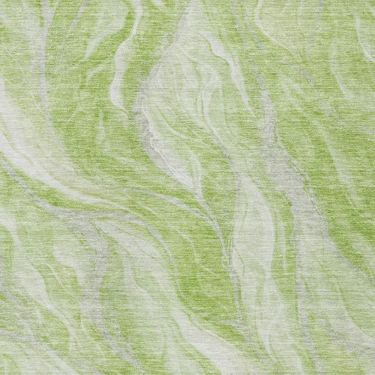 8' X 10' Green And Ivory Abstract Washable Indoor Outdoor Area Rug