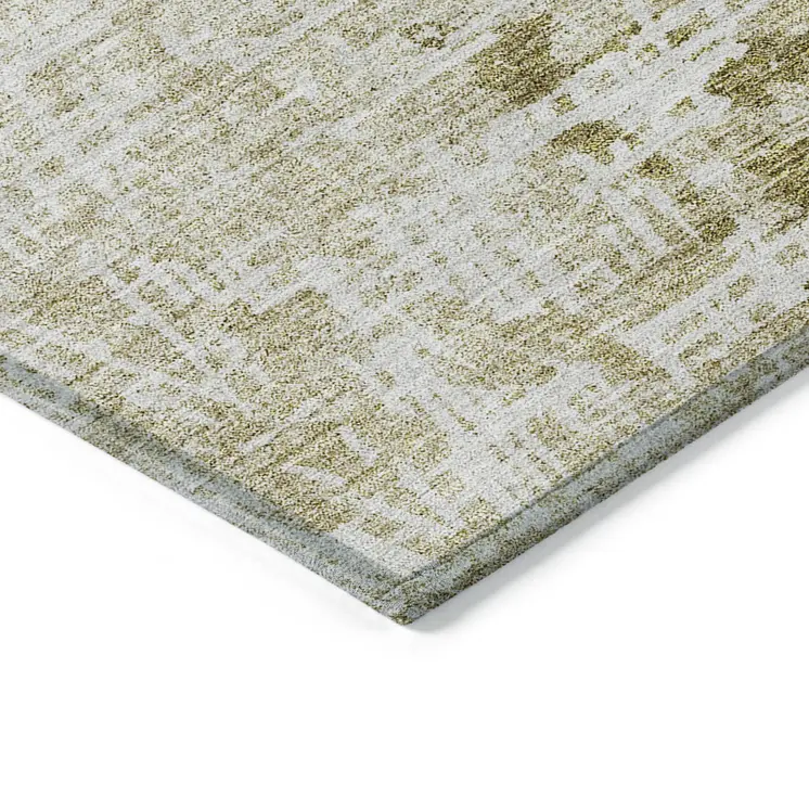 5' X 8' Taupe Beige And Ivory Abstract Washable Indoor Outdoor Area Rug