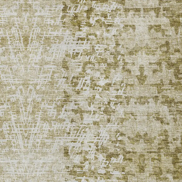 8' X 10' Taupe Beige And Ivory Abstract Washable Indoor Outdoor Area Rug