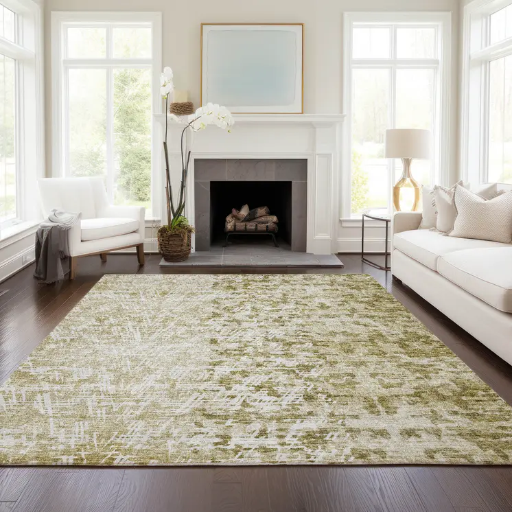 9' X 12' Taupe Beige And Ivory Abstract Washable Indoor Outdoor Area Rug