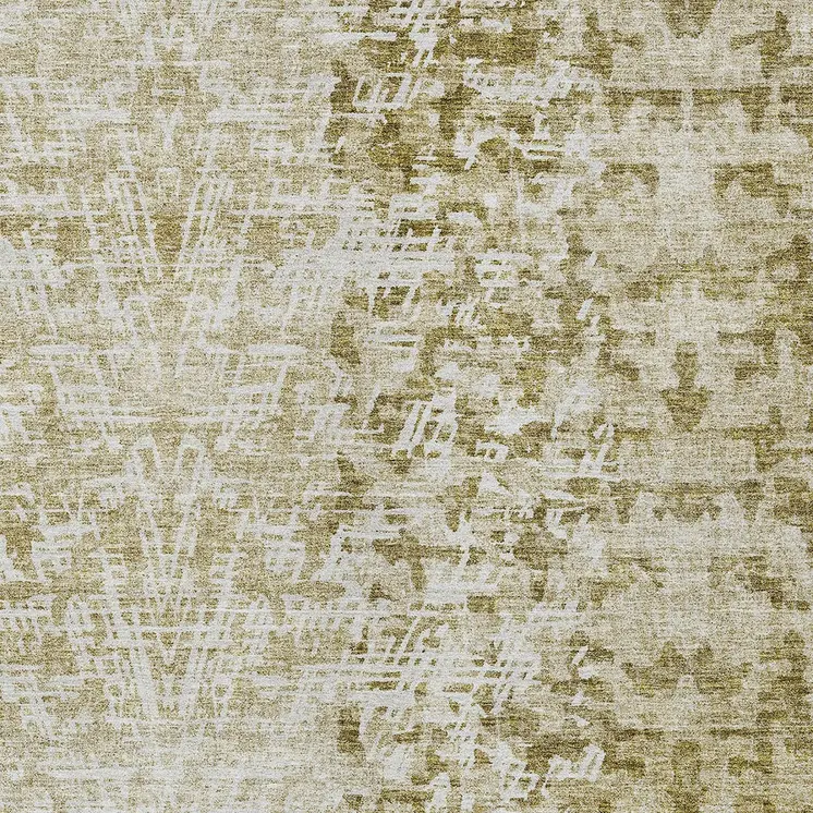10' X 14' Taupe Beige And Ivory Abstract Washable Indoor Outdoor Area Rug