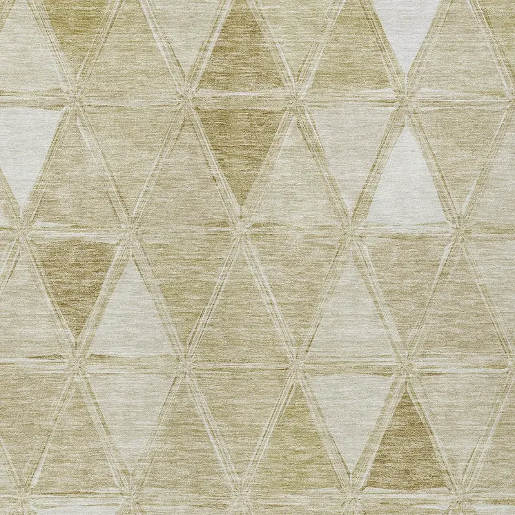 10' X 14' Khaki Beige And Tan Geometric Washable Indoor Outdoor Area Rug