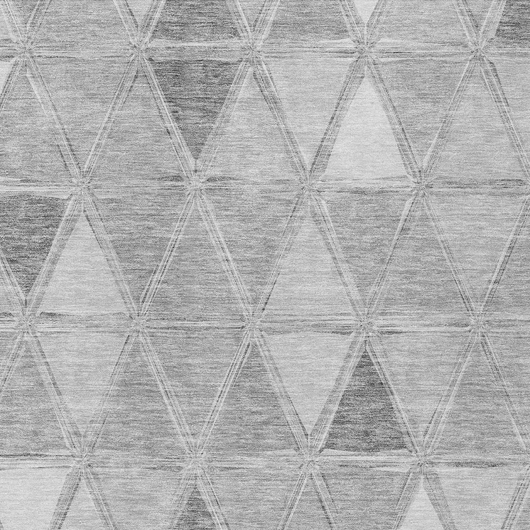 5' X 8' Gray Silver And Ivory Geometric Washable Indoor Outdoor Area Rug