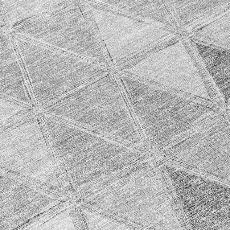 5' X 8' Gray Silver And Ivory Geometric Washable Indoor Outdoor Area Rug