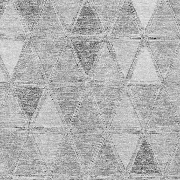 8' X 10' Gray Silver And Ivory Geometric Washable Indoor Outdoor Area Rug