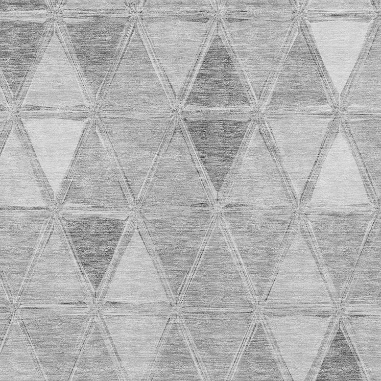 10' X 14' Gray Silver And Ivory Geometric Washable Indoor Outdoor Area Rug