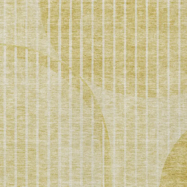 5' X 8' Gold Wheat And Ivory Striped Washable Indoor Outdoor Area Rug