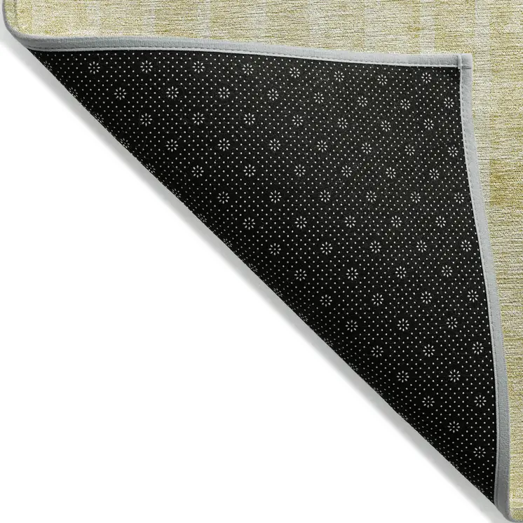10' X 14' Gold Wheat And Ivory Striped Washable Indoor Outdoor Area Rug