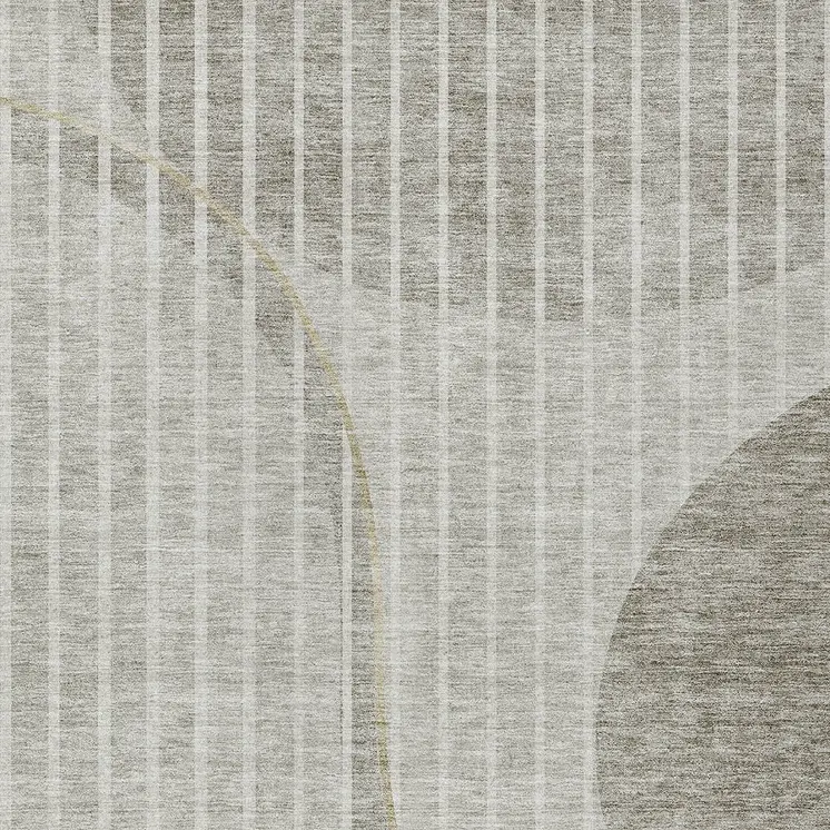 10' X 14' Taupe Beige And Ivory Striped Washable Indoor Outdoor Area Rug