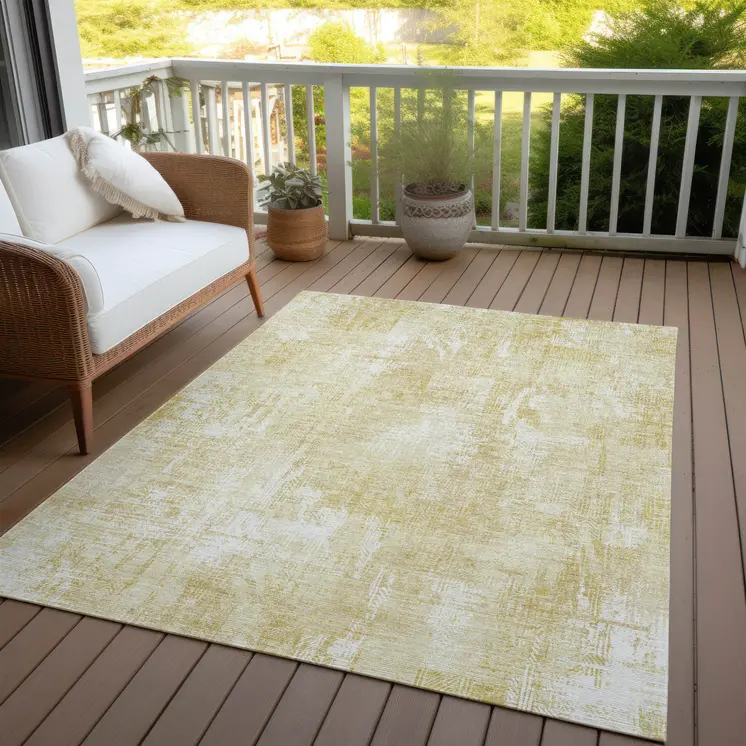 8' X 10' Beige Tan And Ivory Abstract Washable Indoor Outdoor Area Rug