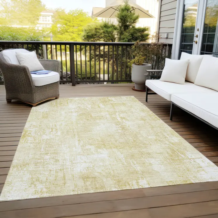 9' X 12' Beige Tan And Ivory Abstract Washable Indoor Outdoor Area Rug
