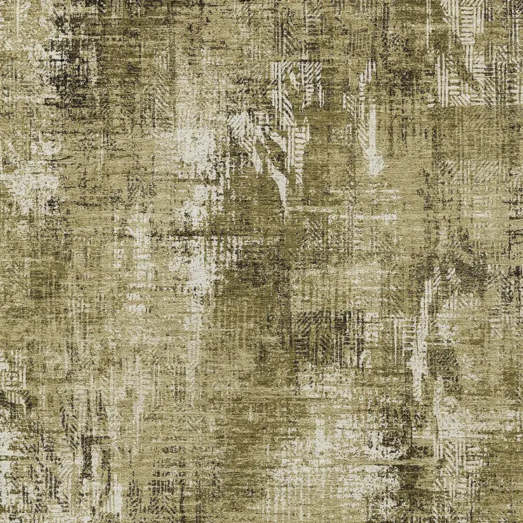 10' X 14' Brown Taupe And Ivory Abstract Washable Indoor Outdoor Area Rug