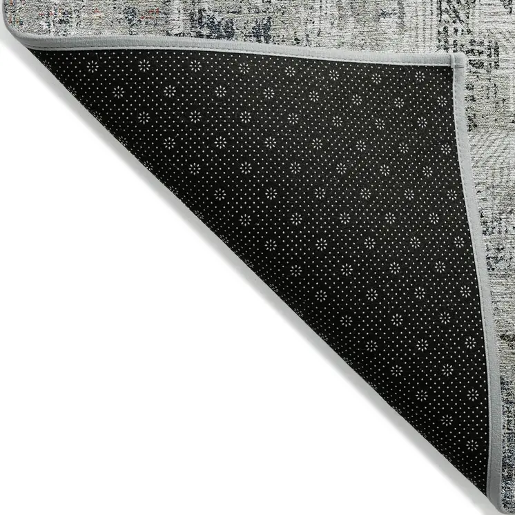 10' X 14' Taupe Gray And Copper Abstract Washable Indoor Outdoor Area Rug