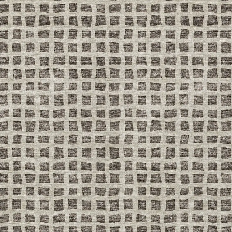 3' X 5' Brown Taupe And Ivory Geometric Washable Indoor Outdoor Area Rug
