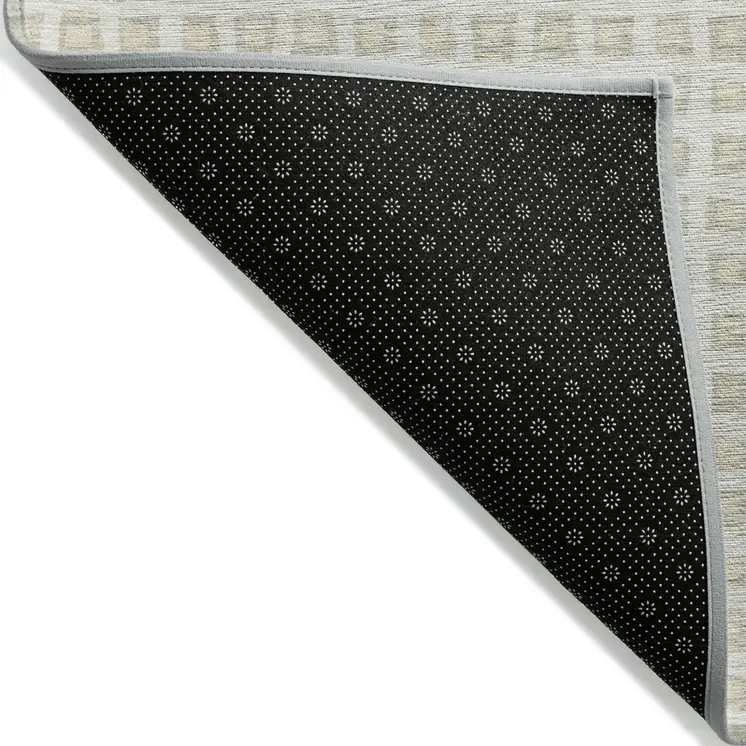 9' X 12' Ivory And Beige Geometric Washable Indoor Outdoor Area Rug
